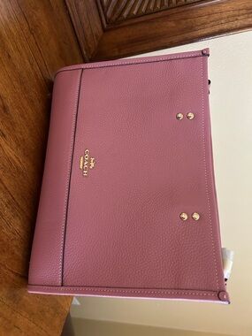 Coach Pebbled Leather Crossbody - Rosewood Pink with Gold Hardware